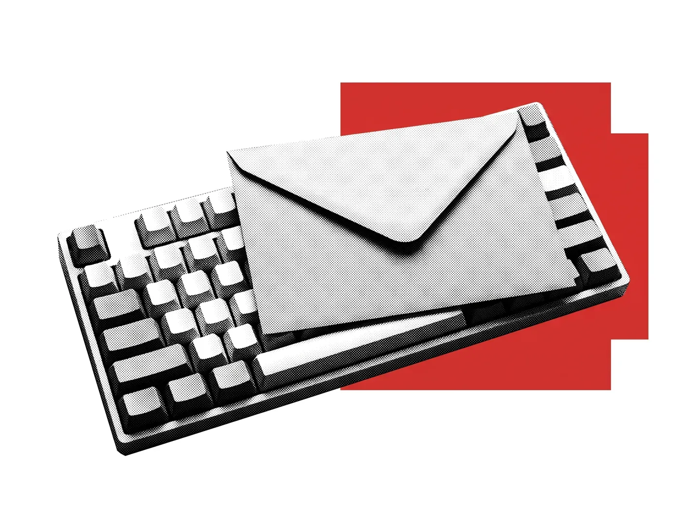 A paper envelope on a keyboard