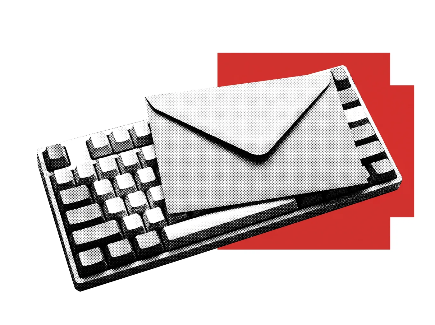 A paper envelope on a keyboard