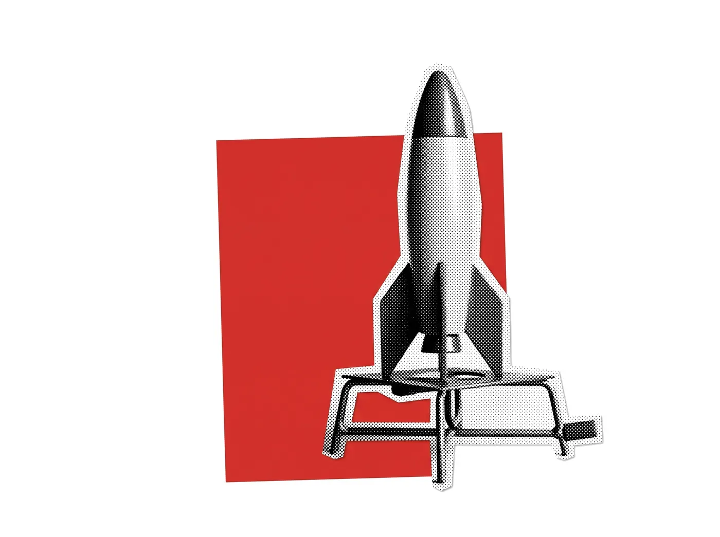 A paper rocket on a launch mat