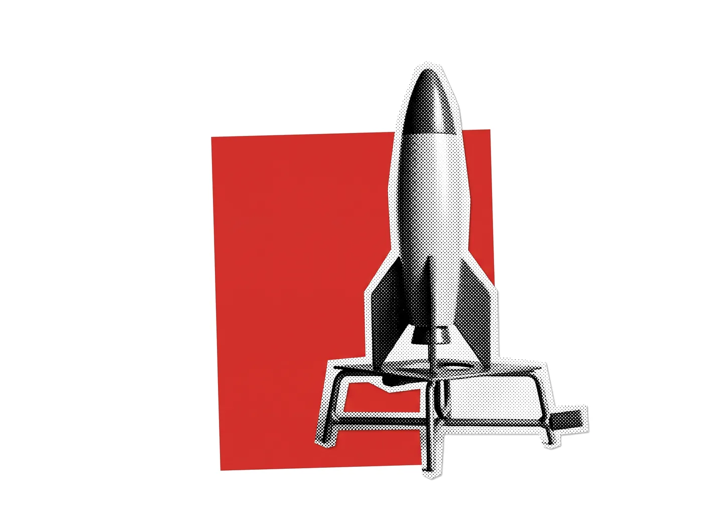 A paper rocket on a launch mat
